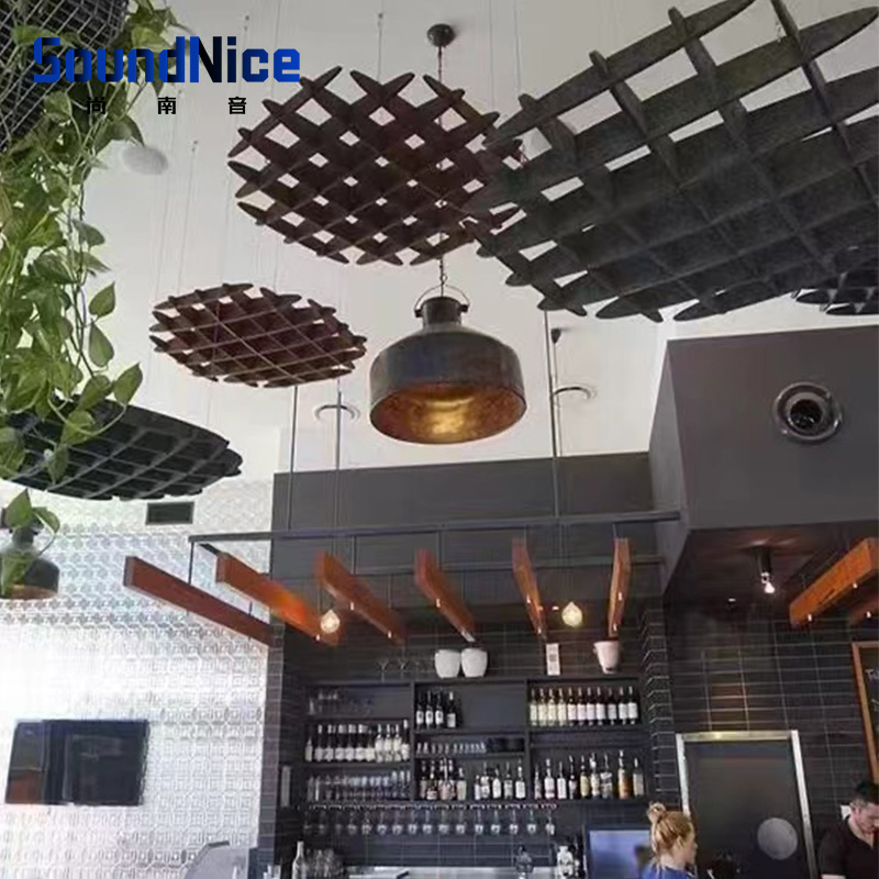 Ceiling polyester acoustic panels